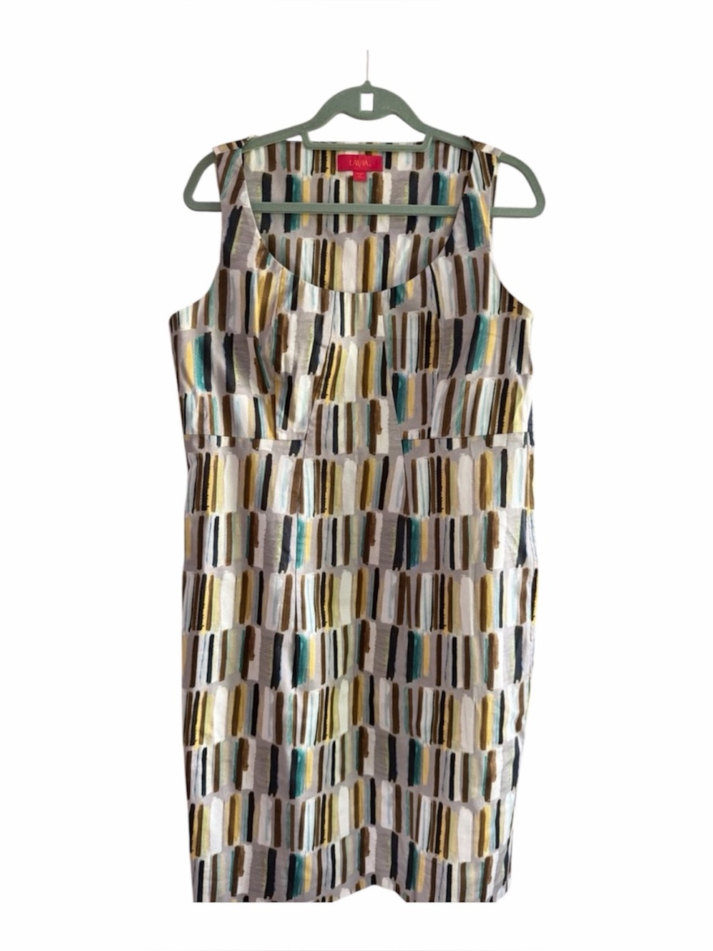 Lavia Sleeveless Shift Dress Abstract Brushstroke Print Multicolor EU 48 US 18